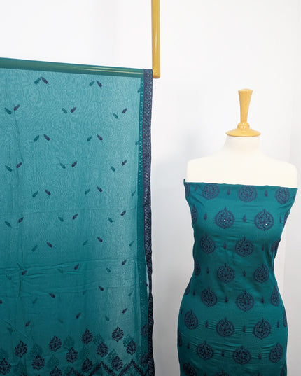 Fancy Embroidered Karandi Lawn With Chiffon Dupatta