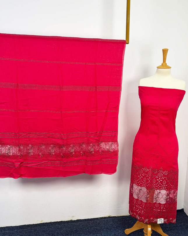 Fancy Embroidered Lawn With Chikankari Cutwork