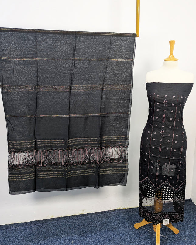 Fancy Embroidered Lawn With Chikankari Cutwork