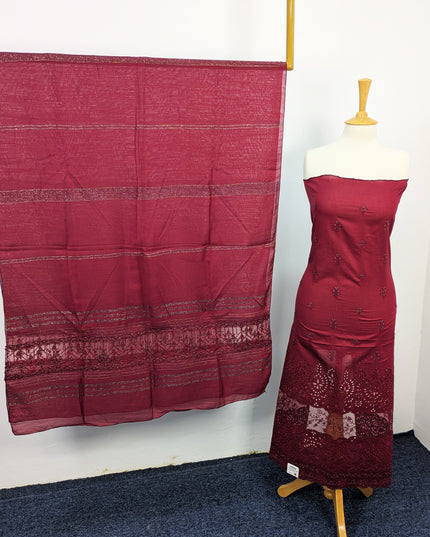 Fancy Embroidered Lawn With Chikankari Cutwork