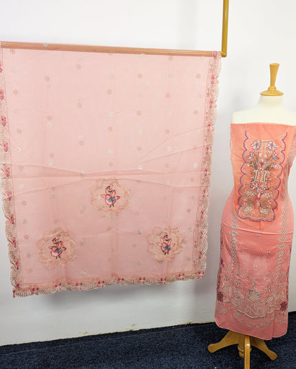 Fancy Embroidered Lawn With Khaadi Net Dupatta
