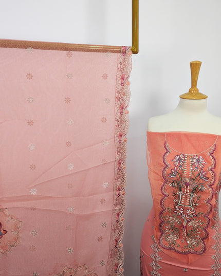 Fancy Embroidered Lawn With Khaadi Net Dupatta
