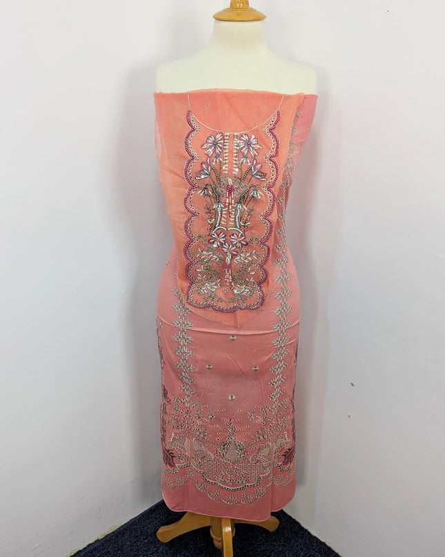 Fancy Embroidered Lawn With Khaadi Net Dupatta