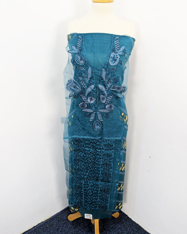 Fancy Embroidered Lawn With Organza Dupatta