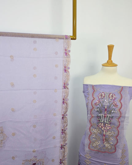 Fancy Embroidered Lawn With Khaadi Net Dupatta