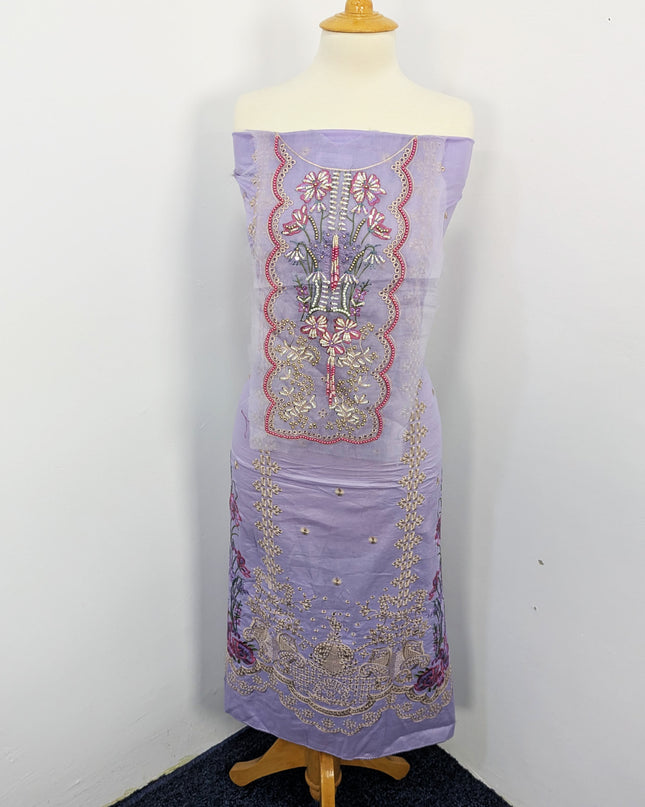 Fancy Embroidered Lawn With Khaadi Net Dupatta