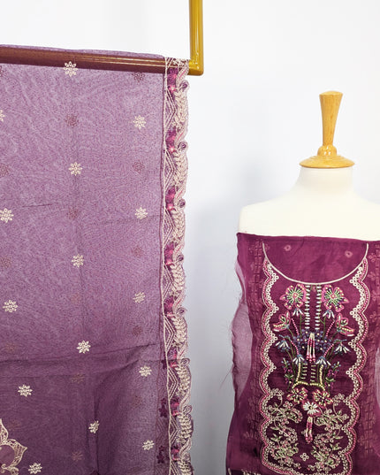 Fancy Embroidered Lawn With Khaadi Net Dupatta