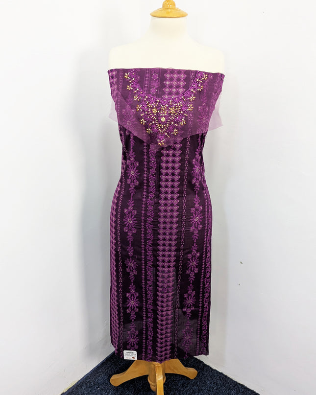 Fancy Embroidered Lawn With Khaadi Net Dupatta