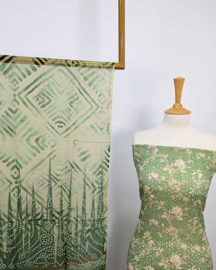 Fancy Printed Lawn With Chikankari Work & Chiffon Dupatta