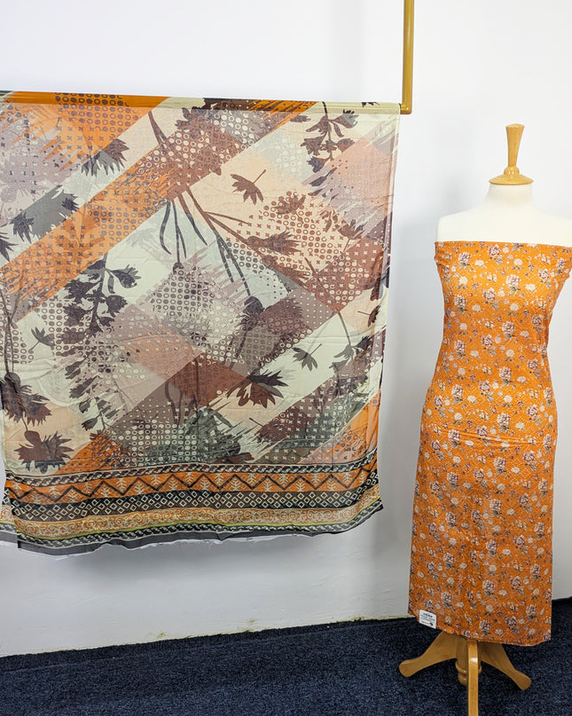 Fancy Printed Lawn With Chikankari Work & Chiffon Dupatta