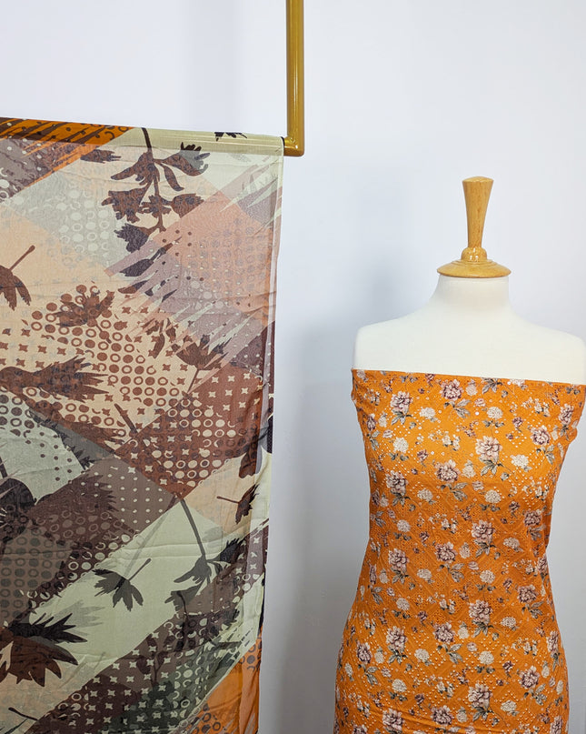 Fancy Printed Lawn With Chikankari Work & Chiffon Dupatta