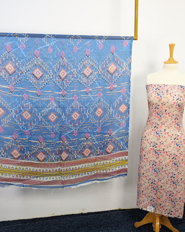 Fancy Printed Lawn With Chikankari Work & Chiffon Dupatta