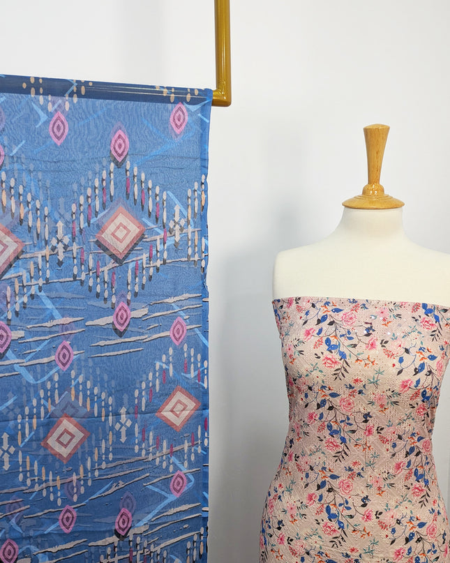Fancy Printed Lawn With Chikankari Work & Chiffon Dupatta