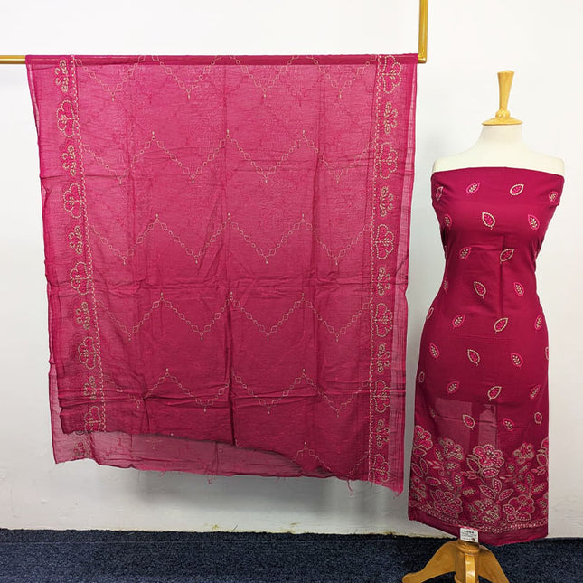 Lawn with Chikankari Slub Work Shirt Dupatta 3Pc Unstitched