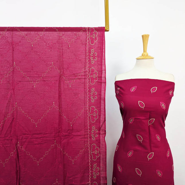 Lawn with Chikankari Slub Work Shirt Dupatta 3Pc Unstitched