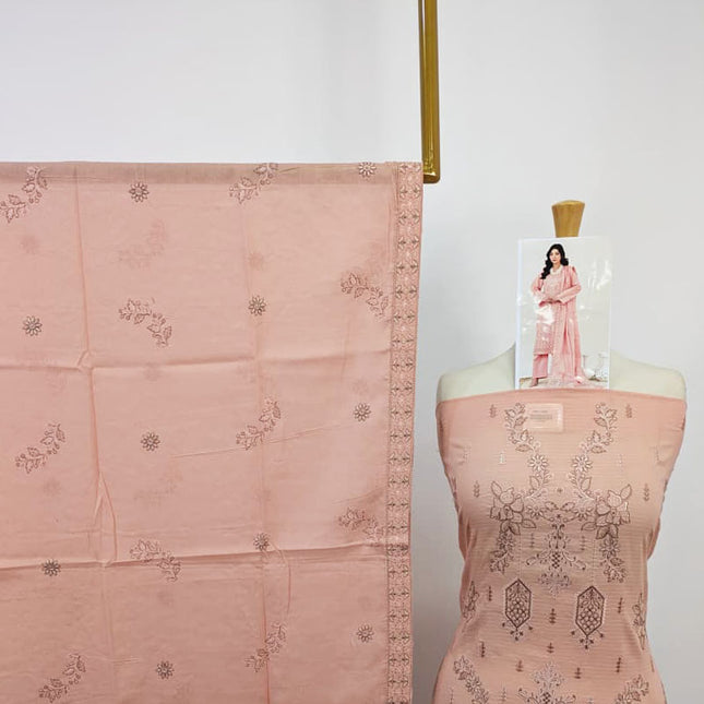 Heavy Embroidered Lawn With Aplic Pallu Dupatta 3PC Unstitched