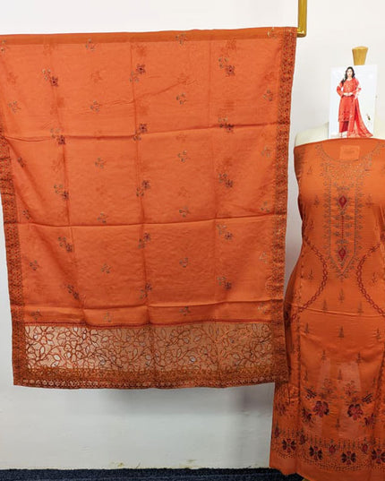 Heavy Embroidered Lawn With Aplic Pallu Dupatta 3PC Unstitched