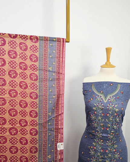Fancy Embroidered + Printed Lawn
