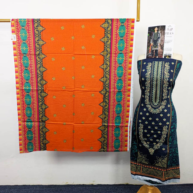 Fancy Embroidered + Printed Lawn 3Pc Unstitched