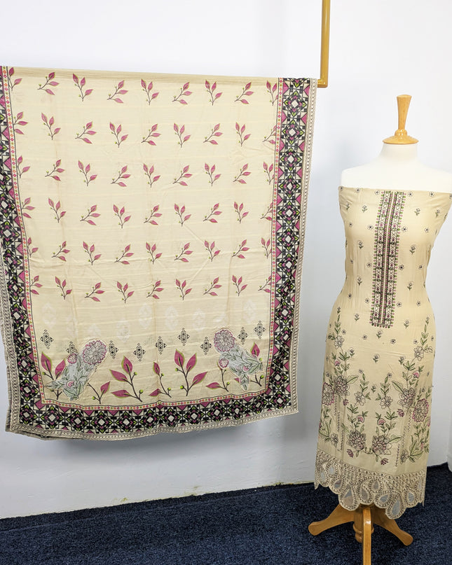 Fancy Embroidered Lawn With Chikankari Cut Work