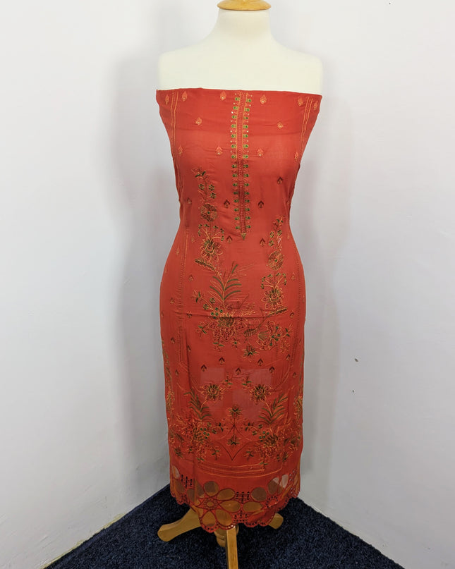 Fancy Embroidered Lawn With Chikankari Cut Work