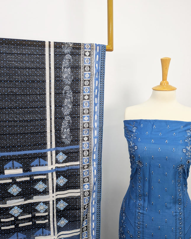 Fancy Embroidered Lawn With Chikankari Cut Work
