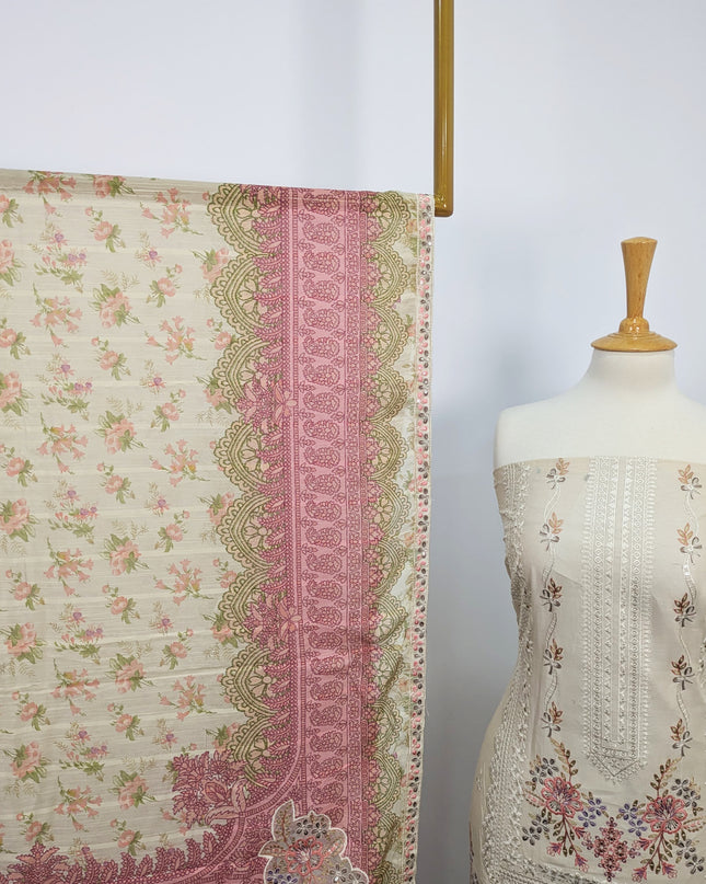 Fancy Embroidered Lawn With Chikankari Cut Work