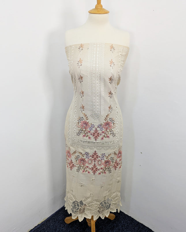 Fancy Embroidered Lawn With Chikankari Cut Work
