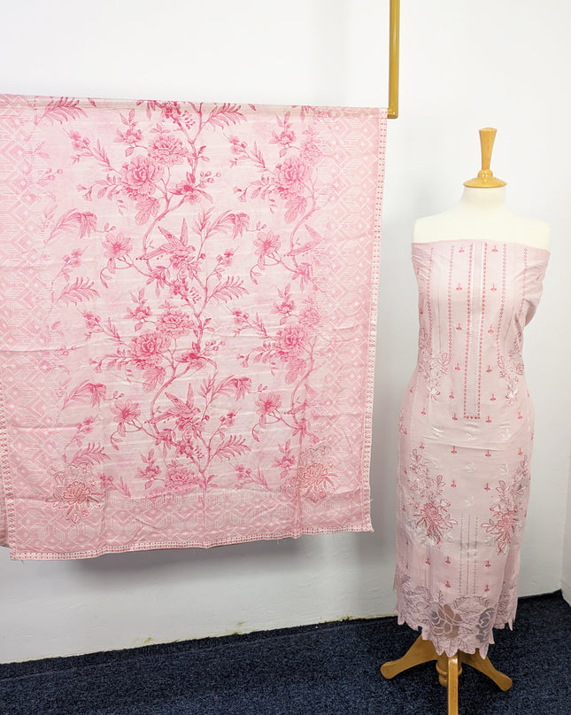 Fancy Embroidered Lawn With Chikankari Cut Work