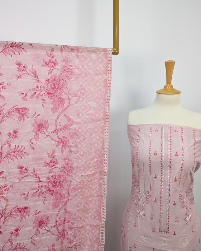 Fancy Embroidered Lawn With Chikankari Cut Work