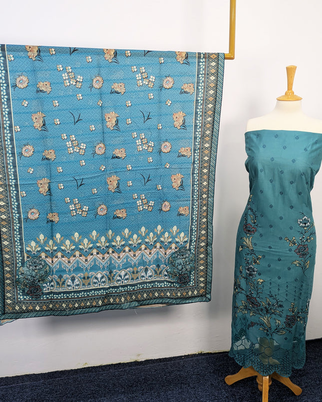 Fancy Embroidered Lawn With Chikankari Cut Work