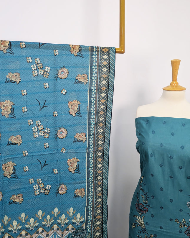 Fancy Embroidered Lawn With Chikankari Cut Work