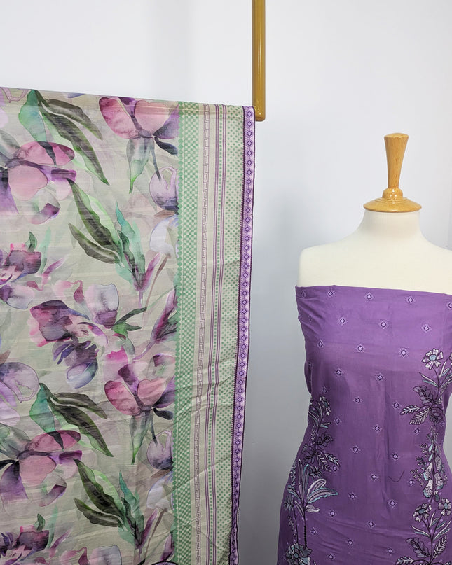 Fancy Embroidered Lawn With Chikankari Cut Work