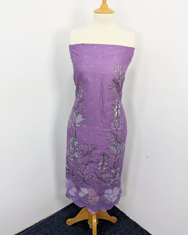 Fancy Embroidered Lawn With Chikankari Cut Work