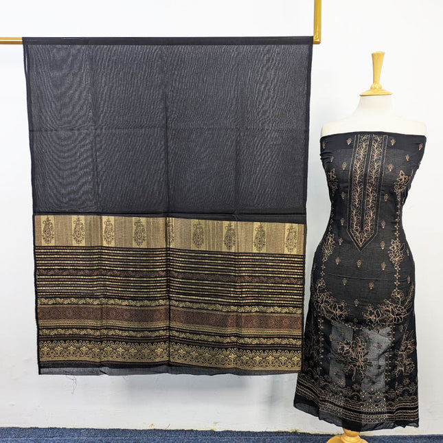 Fancy Embroidered Lawn with Banarasi Work Dupatta 3PC Unstitched