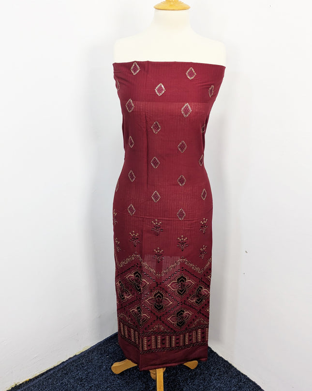 Fancy Embroidered Lawn Full Jaal Work With Banarasi Dupatta