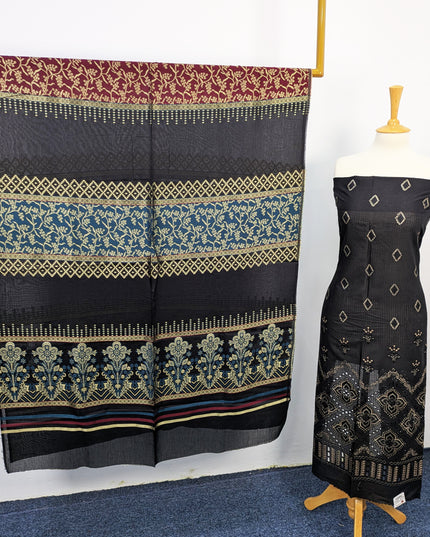 Fancy Embroidered Lawn Full Jaal Work With Banarasi Dupatta