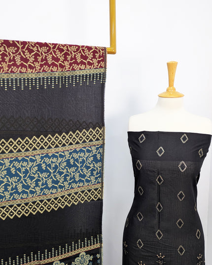 Fancy Embroidered Lawn Full Jaal Work With Banarasi Dupatta