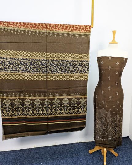 Fancy Embroidered Lawn Full Jaal Work With Banarasi Dupatta