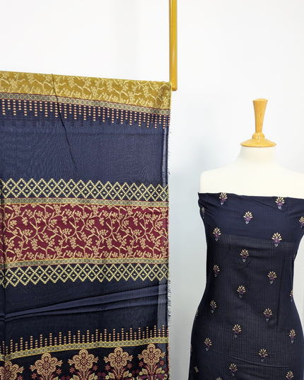 Fancy Embroidered Lawn Full Jaal Work With Banarasi Dupatta