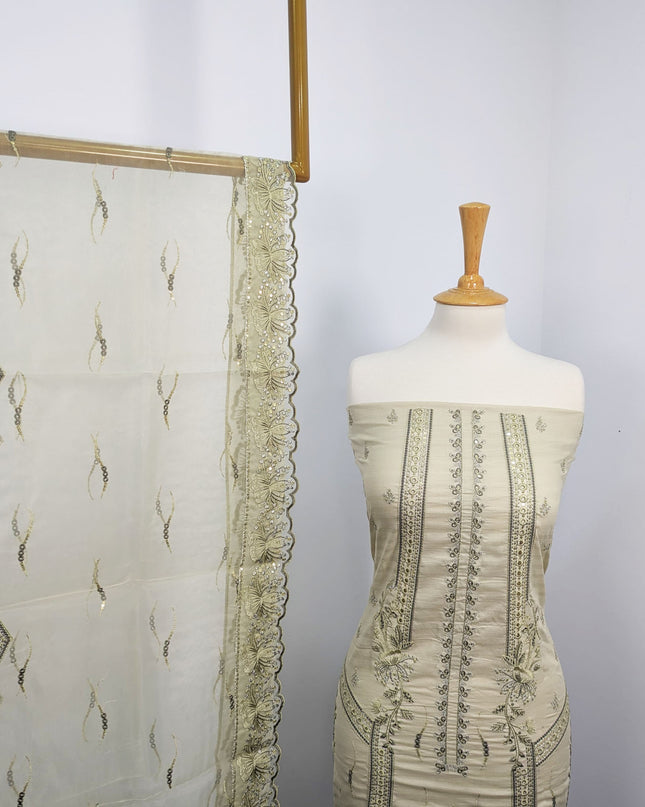 Fancy Embroidered Lawn with Chikankari work