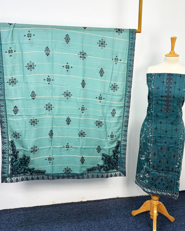 Fancy Printed + Embroidered Work Lawn