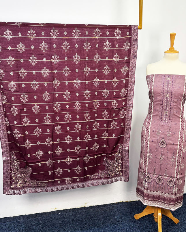 Fancy Printed + Embroidered Work Lawn