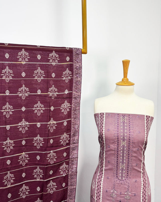 Fancy Printed + Embroidered Work Lawn