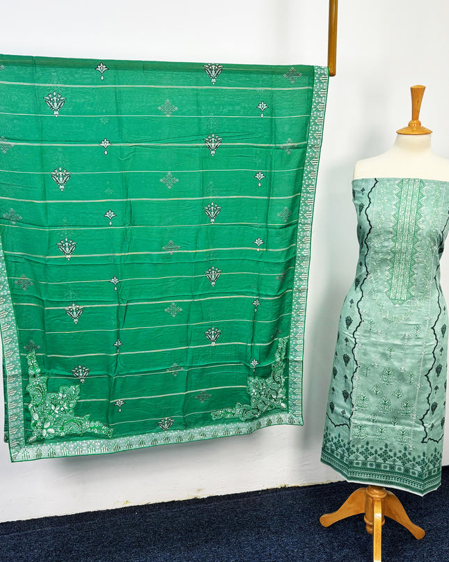 Fancy Printed + Embroidered Work Lawn