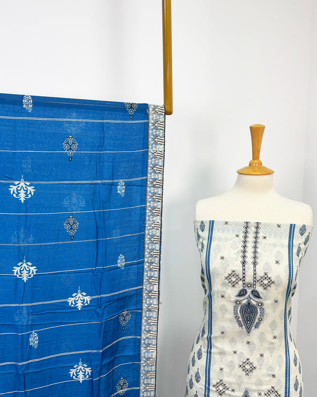 Fancy Printed + Embroidered Work Lawn