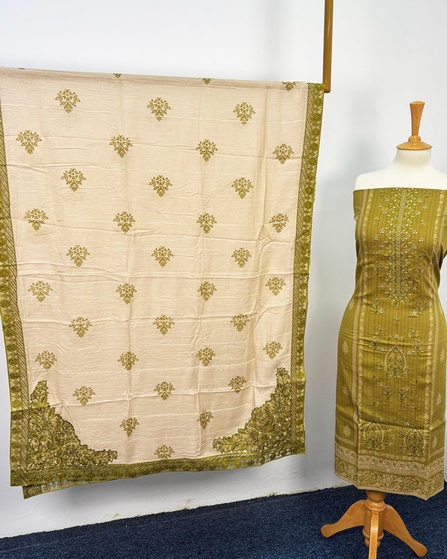 Fancy Printed + Embroidered Work Lawn
