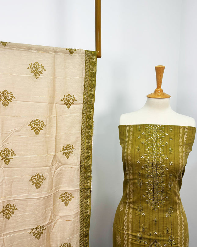 Fancy Printed + Embroidered Work Lawn