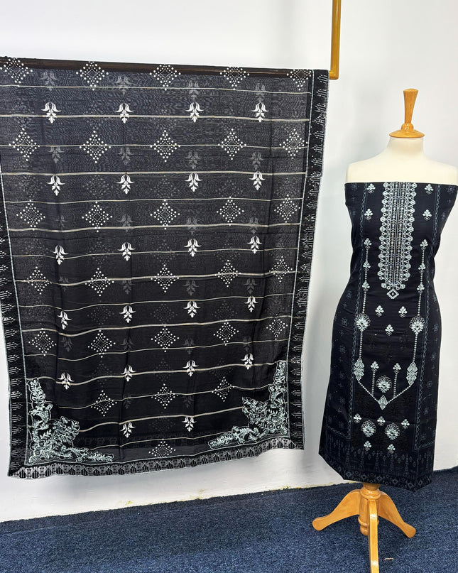 Fancy Printed + Embroidered Work Lawn