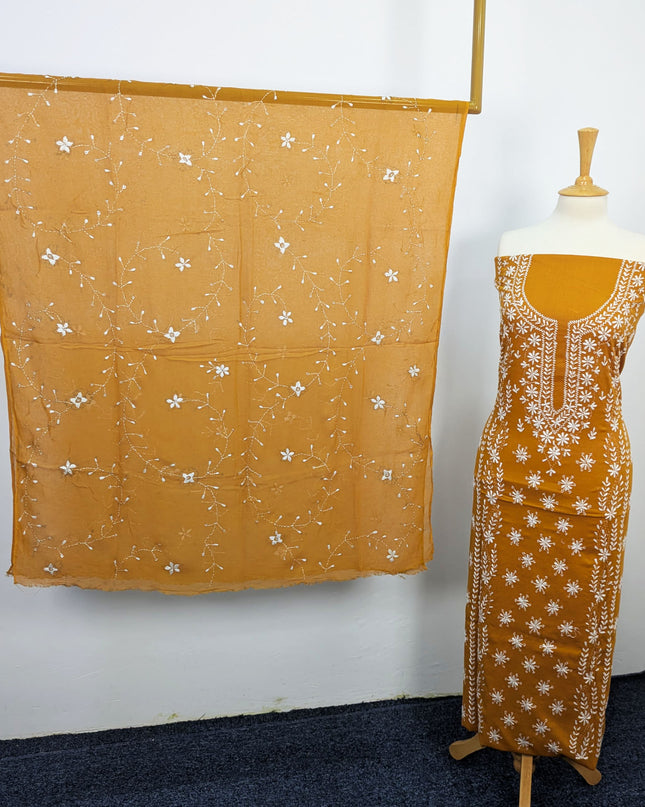 Handmade Pakka Tanka Embroidered Lawn 3pc Unstitched